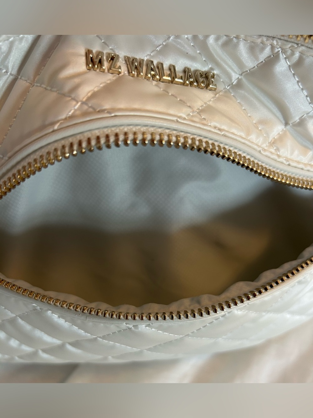 MZ Wallace White Quilted Crossbody Belt Bag with Silver Hardware - Picture 4 of 15